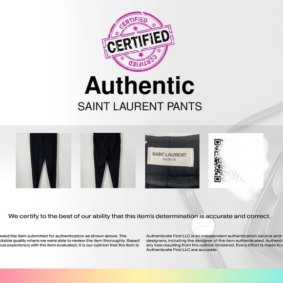 [YSL] Yves Saint Laurent Black Tuxedo Dress Straight Leg Pants Womens EU 40/US 8 - Picture 16 of 16